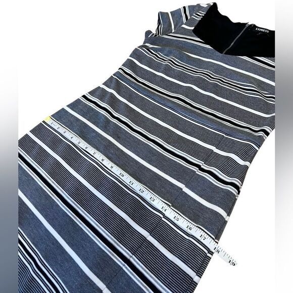 Express Black and White Striped Sheath Dress Size Medium - Picture 15 of 16